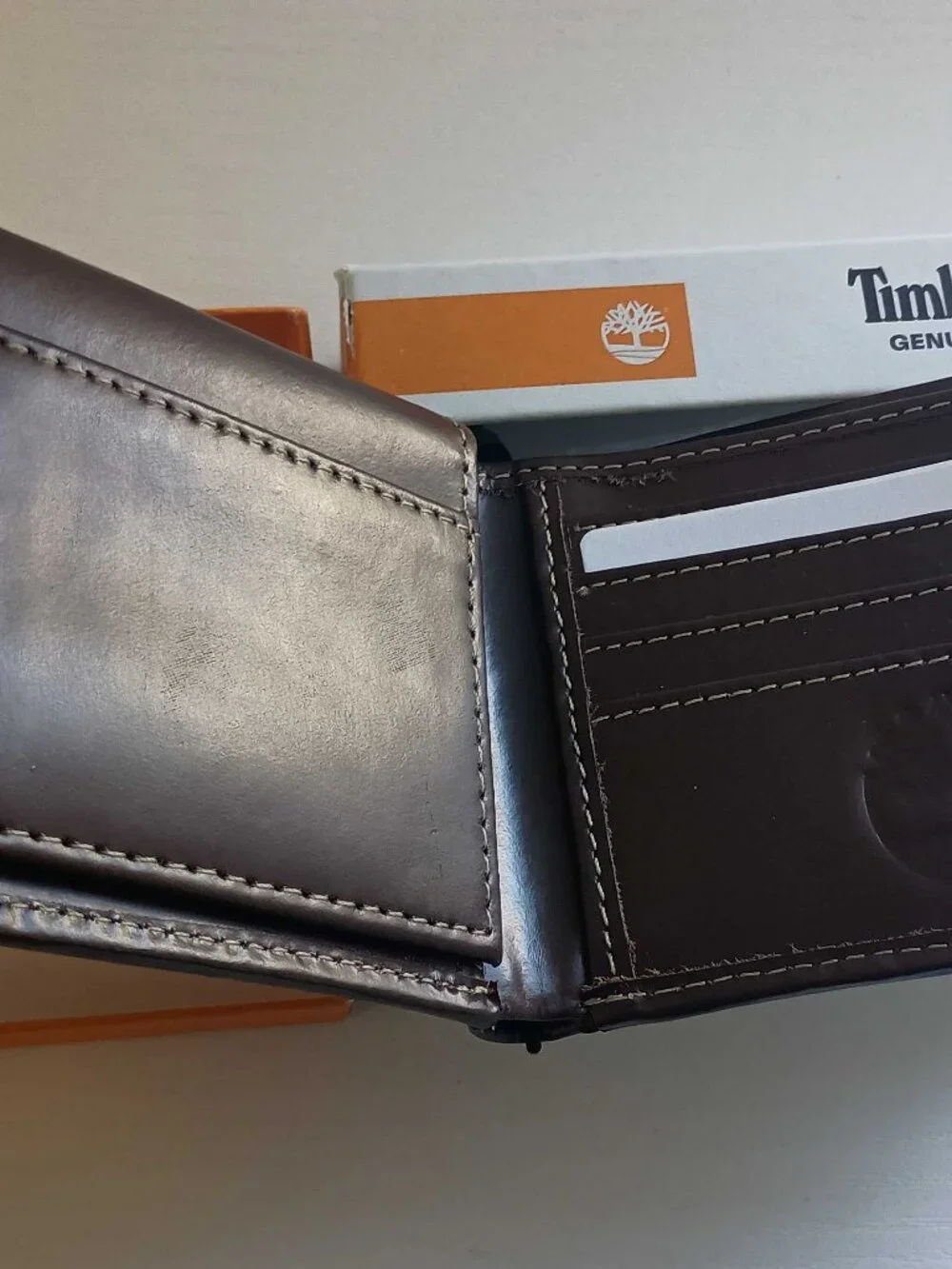 Timberland Men's Leather Bifold Wallet Dark Brown NWB NWT - Picture 5 of 6
